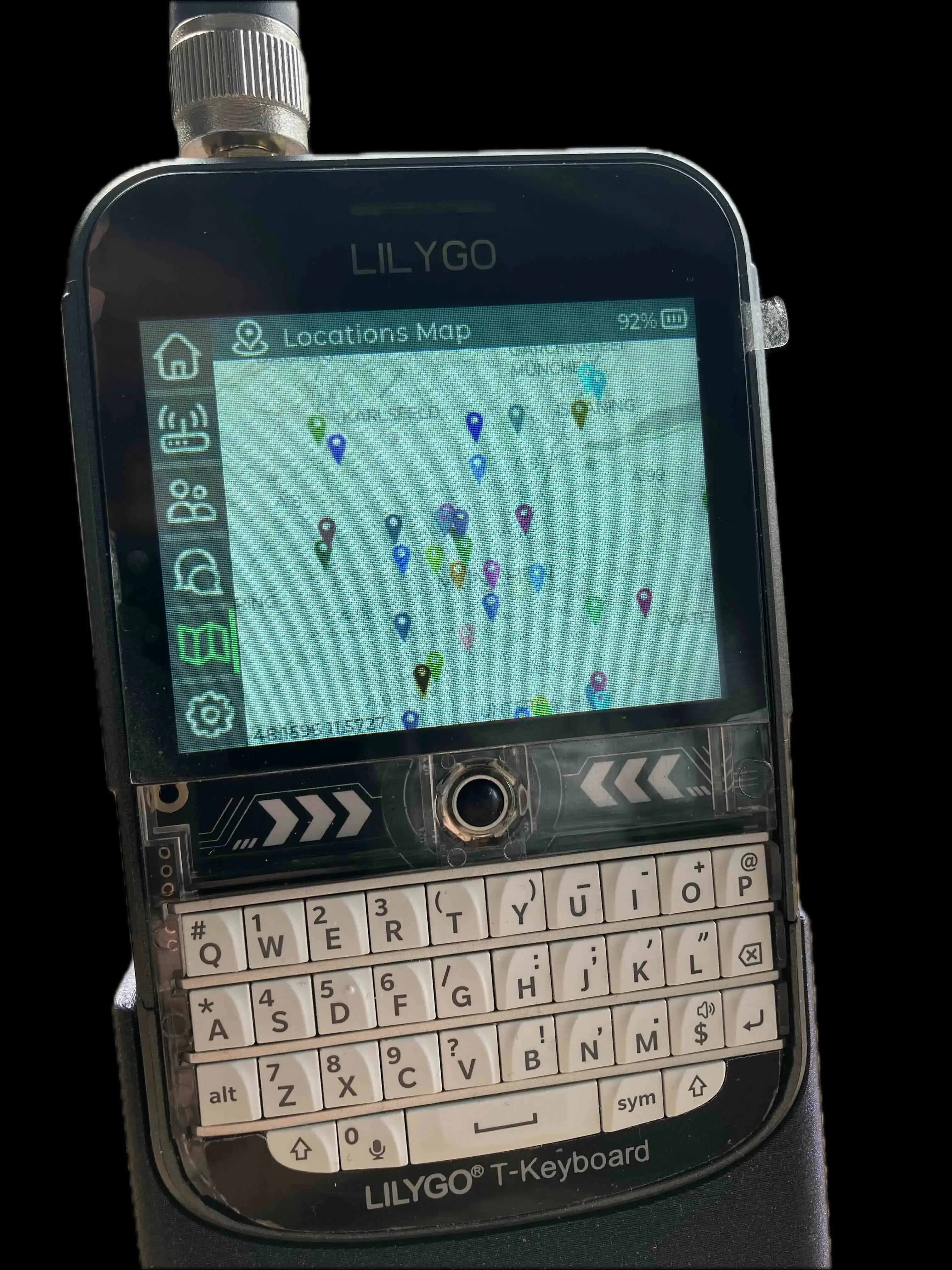 Meshtastic UI (MUI) с видом карты